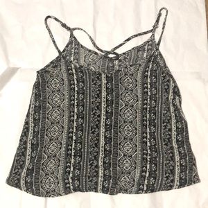 Cross back patterned tank